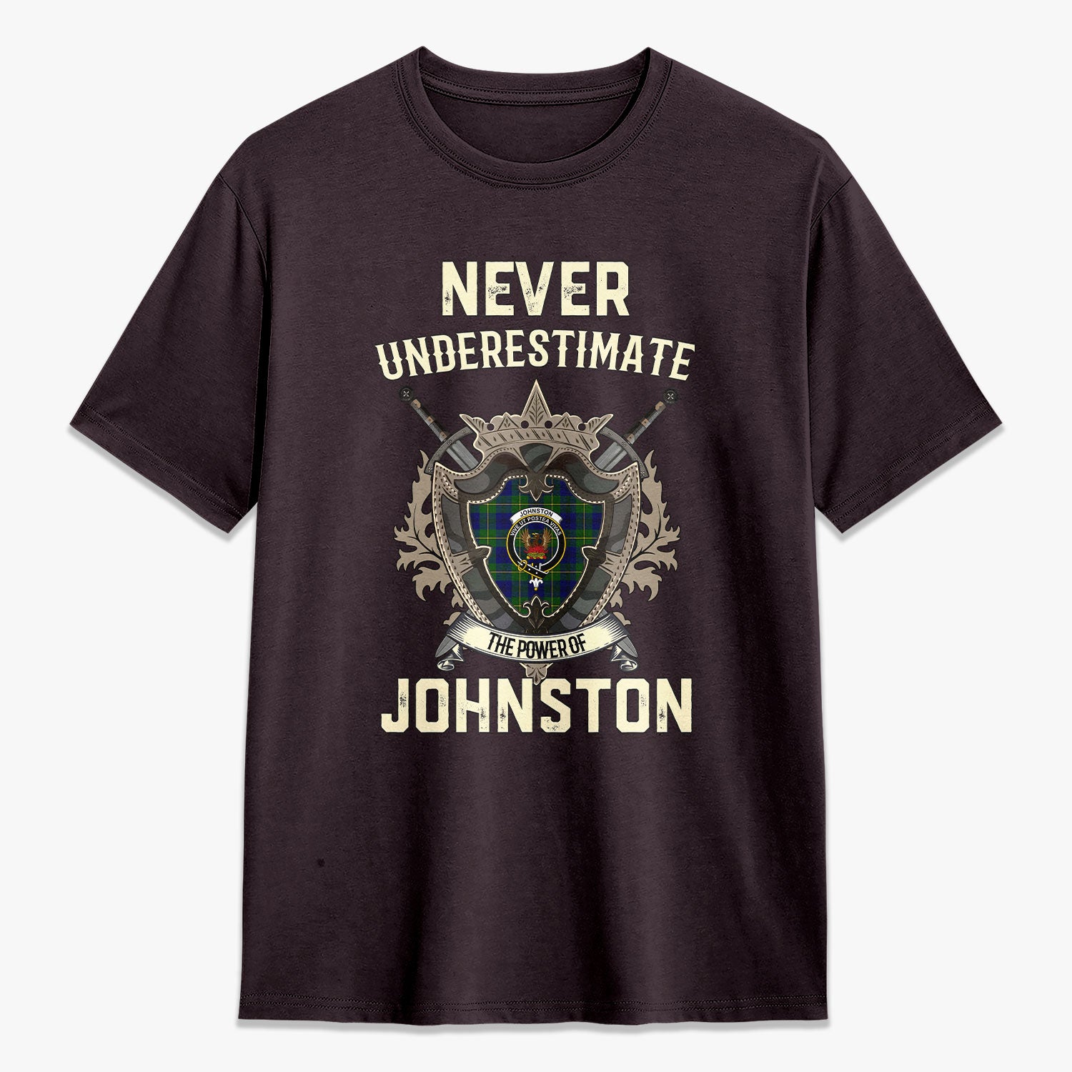 Johnston of Caskieben Tartan Crest 2D T-shirt - Never Underestimate Style