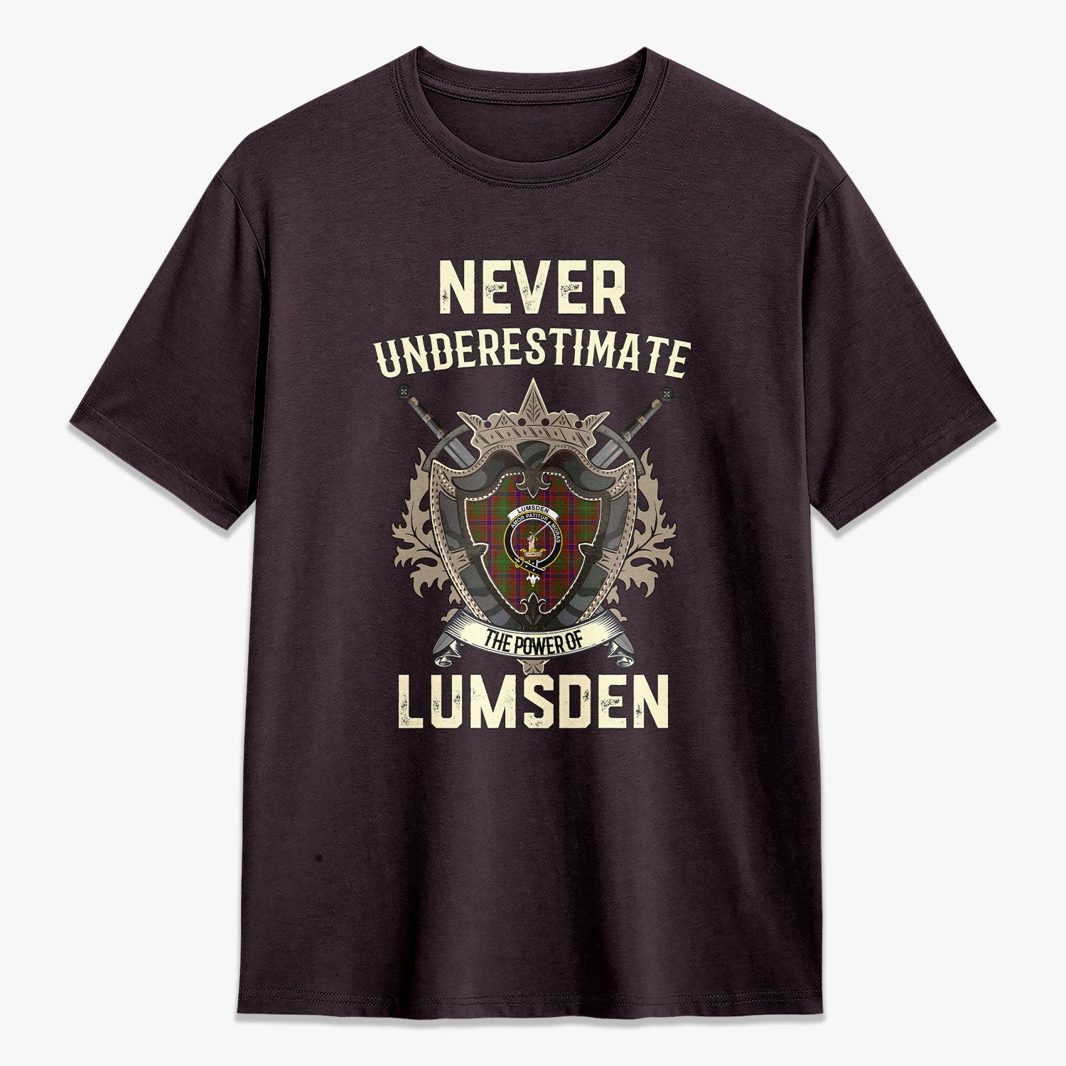 Lumsden Tartan Crest 2D T-shirt - Never Underestimate Style