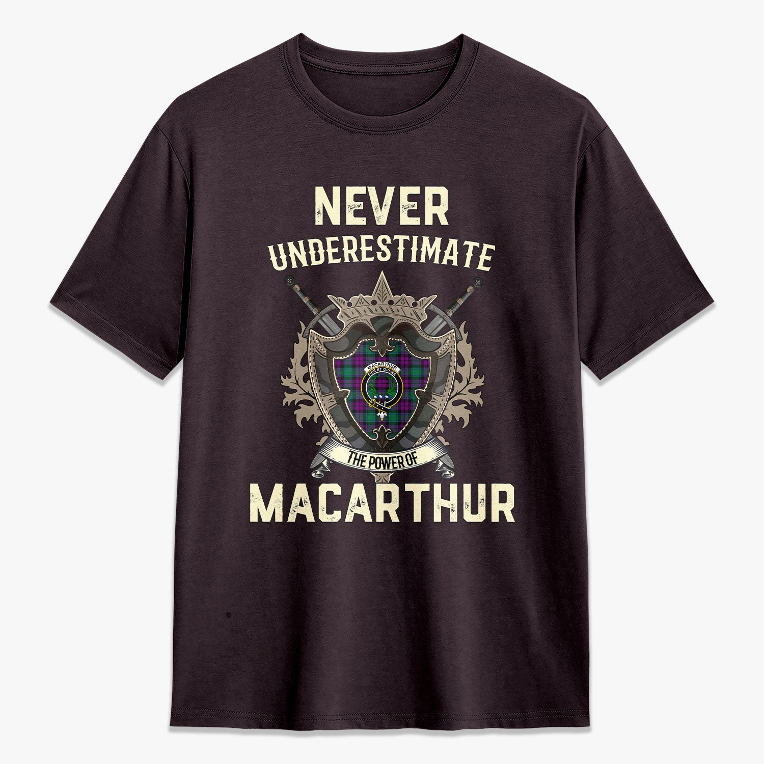 MacArthur - Milton Tartan Crest 2D T-shirt - Never Underestimate Style
