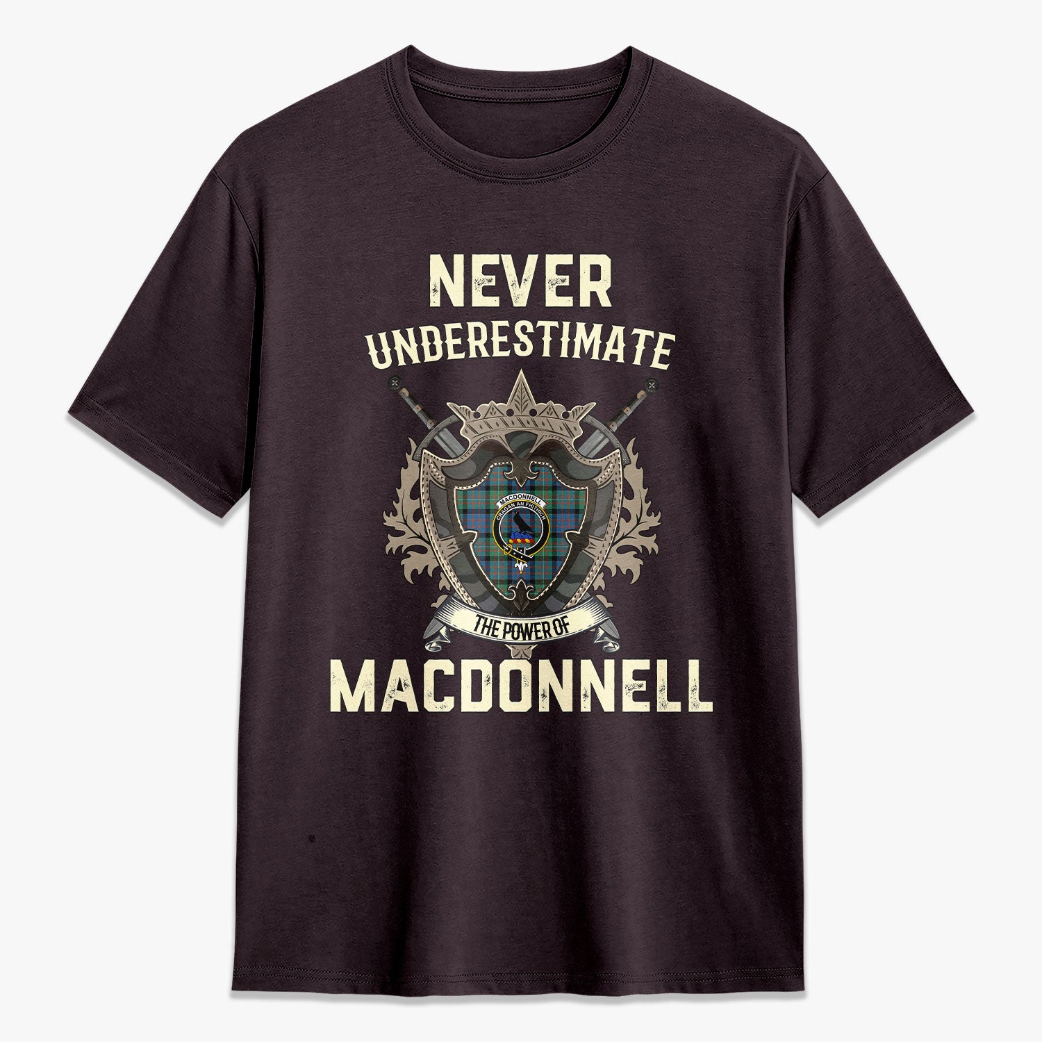 MacDonnell of Glengarry Ancient Tartan Crest 2D T-shirt - Never Underestimate Style