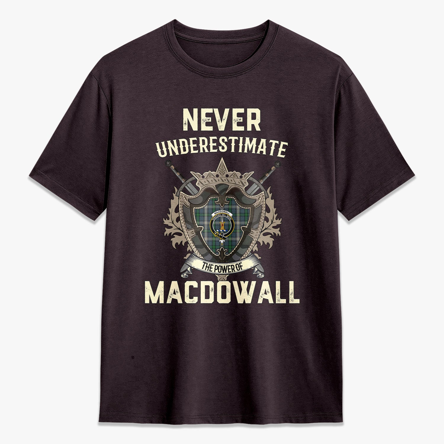 MacDowall Tartan Crest 2D T-shirt - Never Underestimate Style