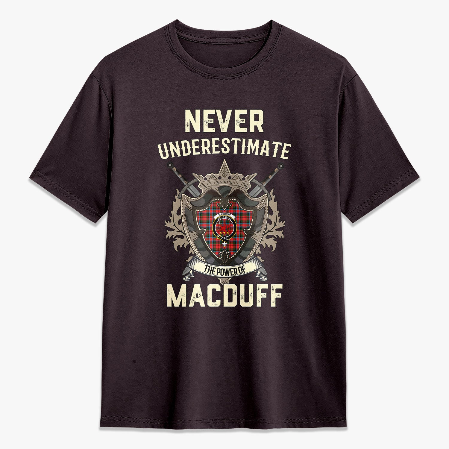 MacDuff Modern Tartan Crest 2D T-shirt - Never Underestimate Style