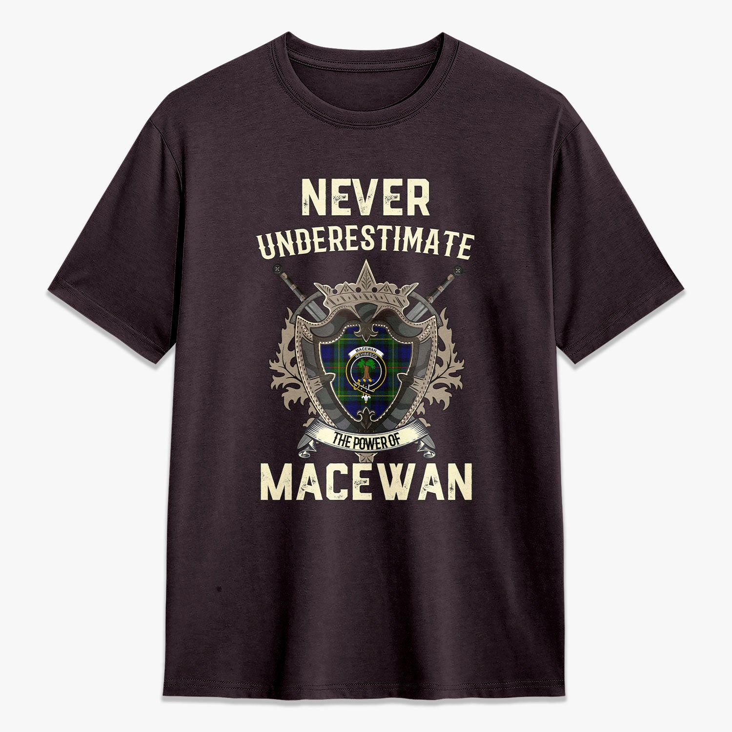 MacEwan Modern Tartan Crest 2D T-shirt - Never Underestimate Style