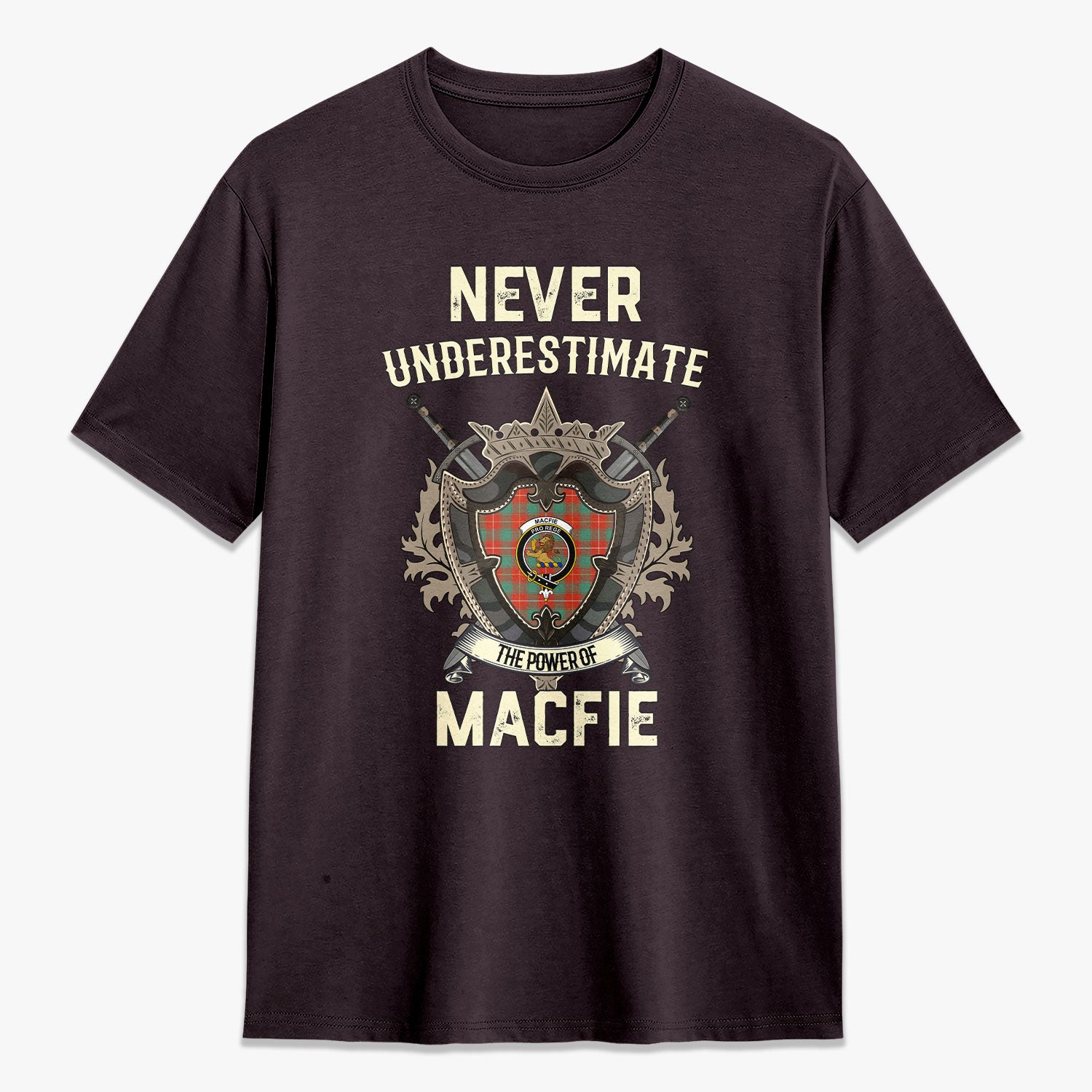 MacFie Ancient Tartan Crest 2D T-shirt - Never Underestimate Style