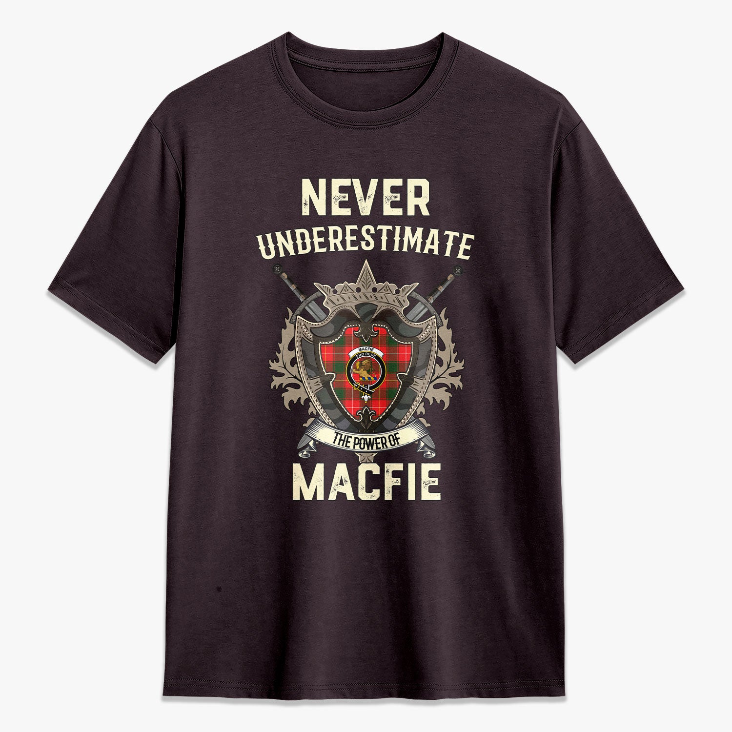MacFie Tartan Crest 2D T-shirt - Never Underestimate Style