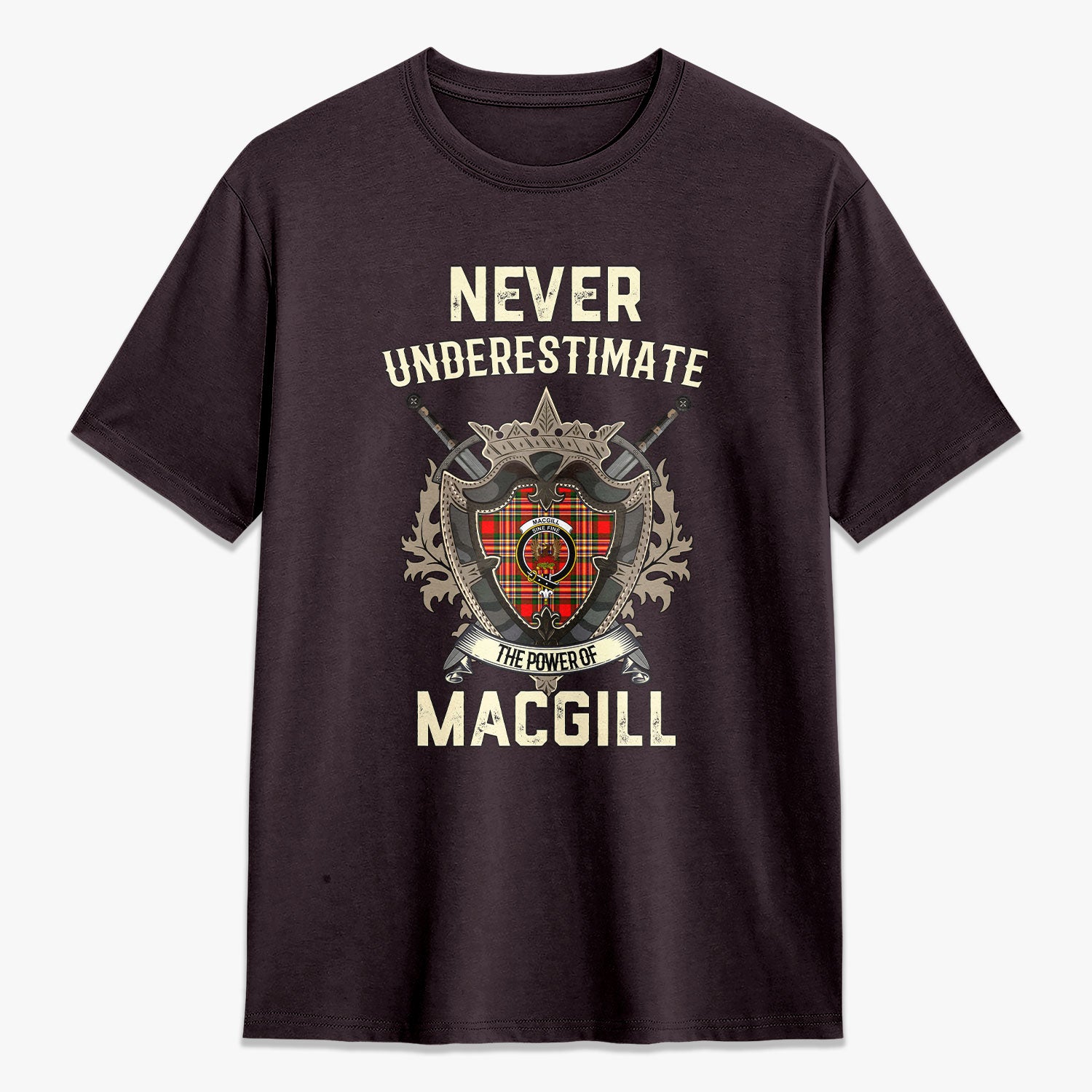 MacGill Modern Tartan Crest 2D T-shirt - Never Underestimate Style