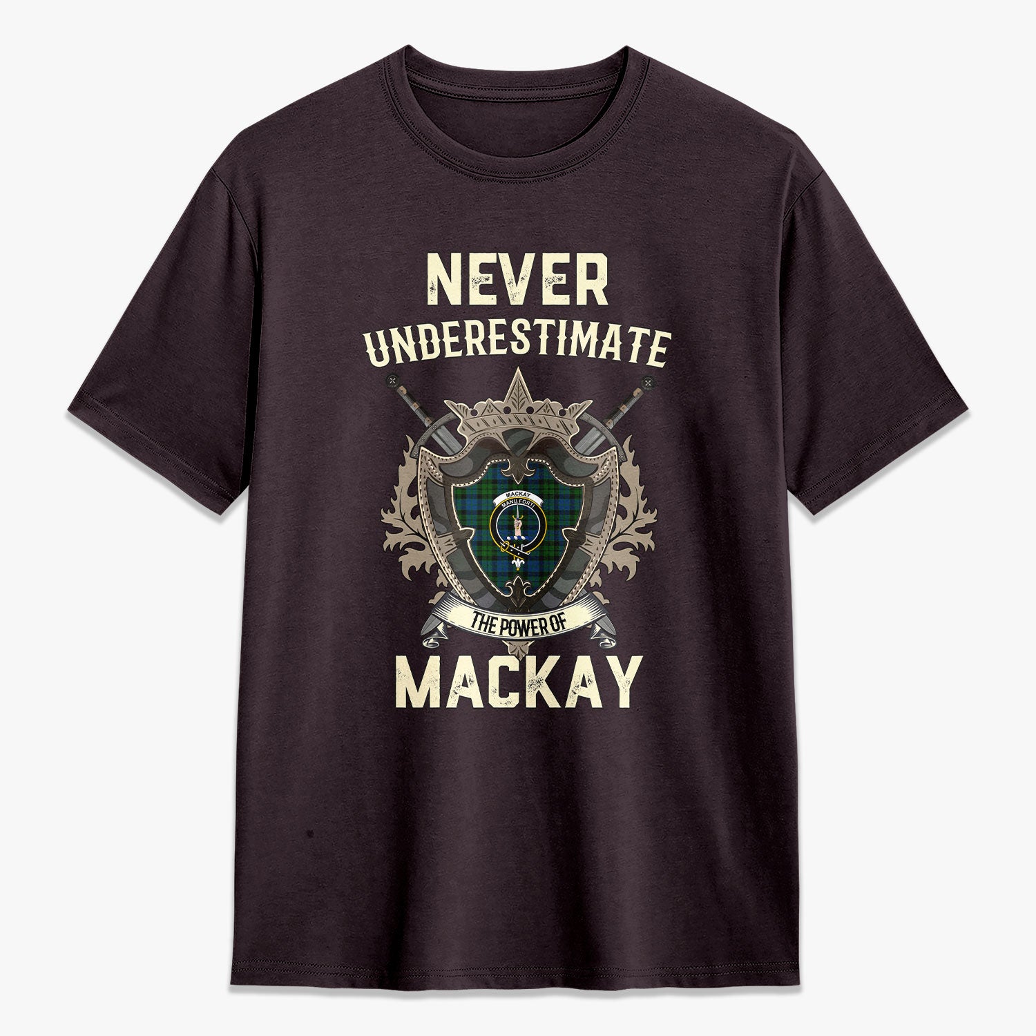 MacKay Modern Tartan Crest 2D T-shirt - Never Underestimate Style