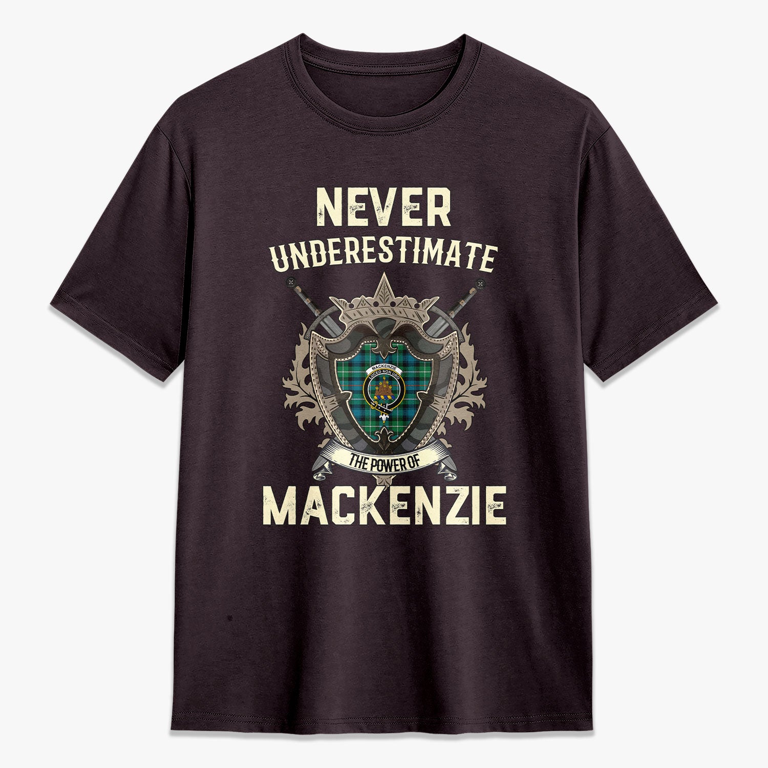 MacKenzie Ancient Tartan Crest 2D T-shirt - Never Underestimate Style