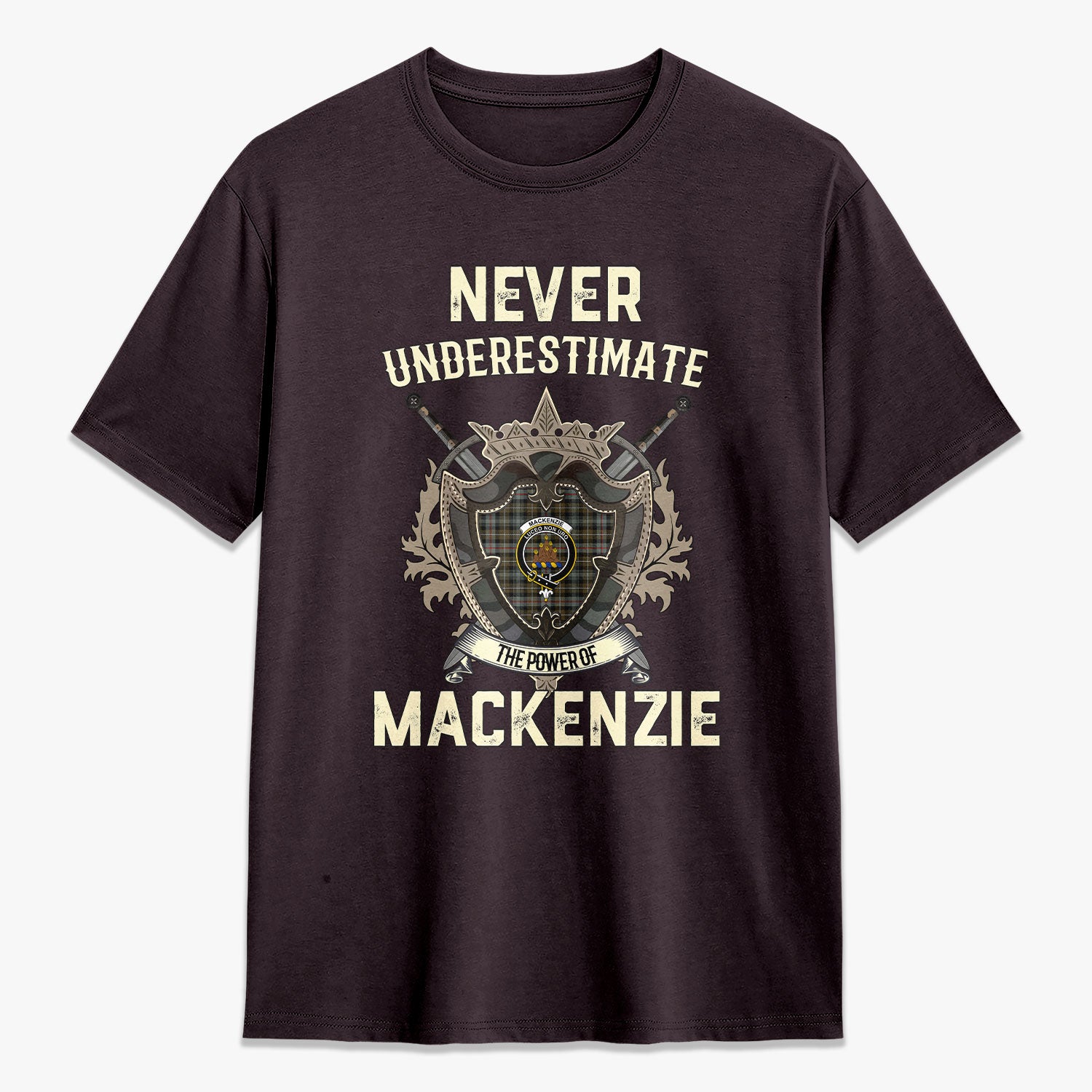 MacKenzie Weathered Tartan Crest 2D T-shirt - Never Underestimate Style