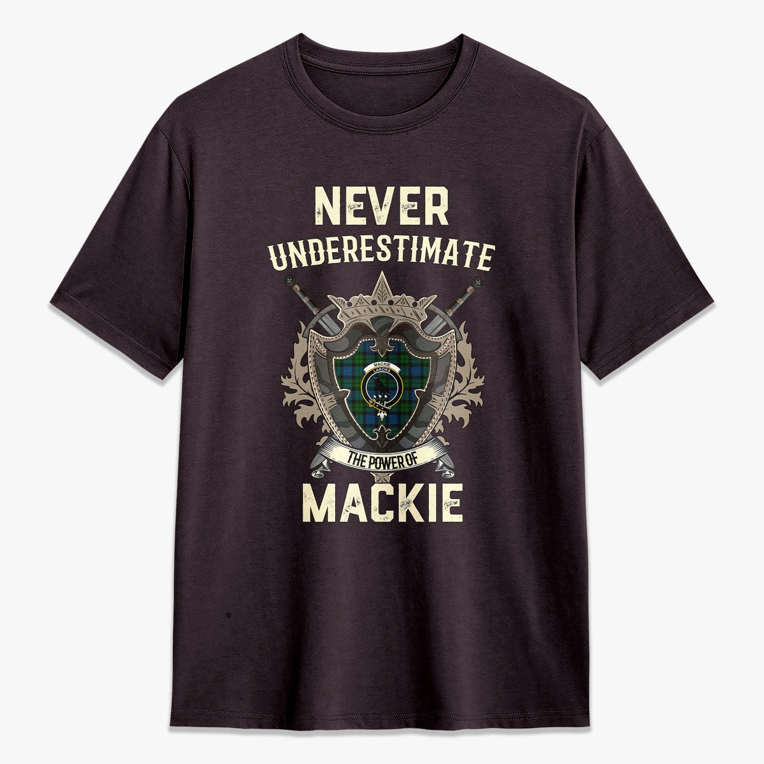 MacKie Tartan Crest 2D T-shirt - Never Underestimate Style