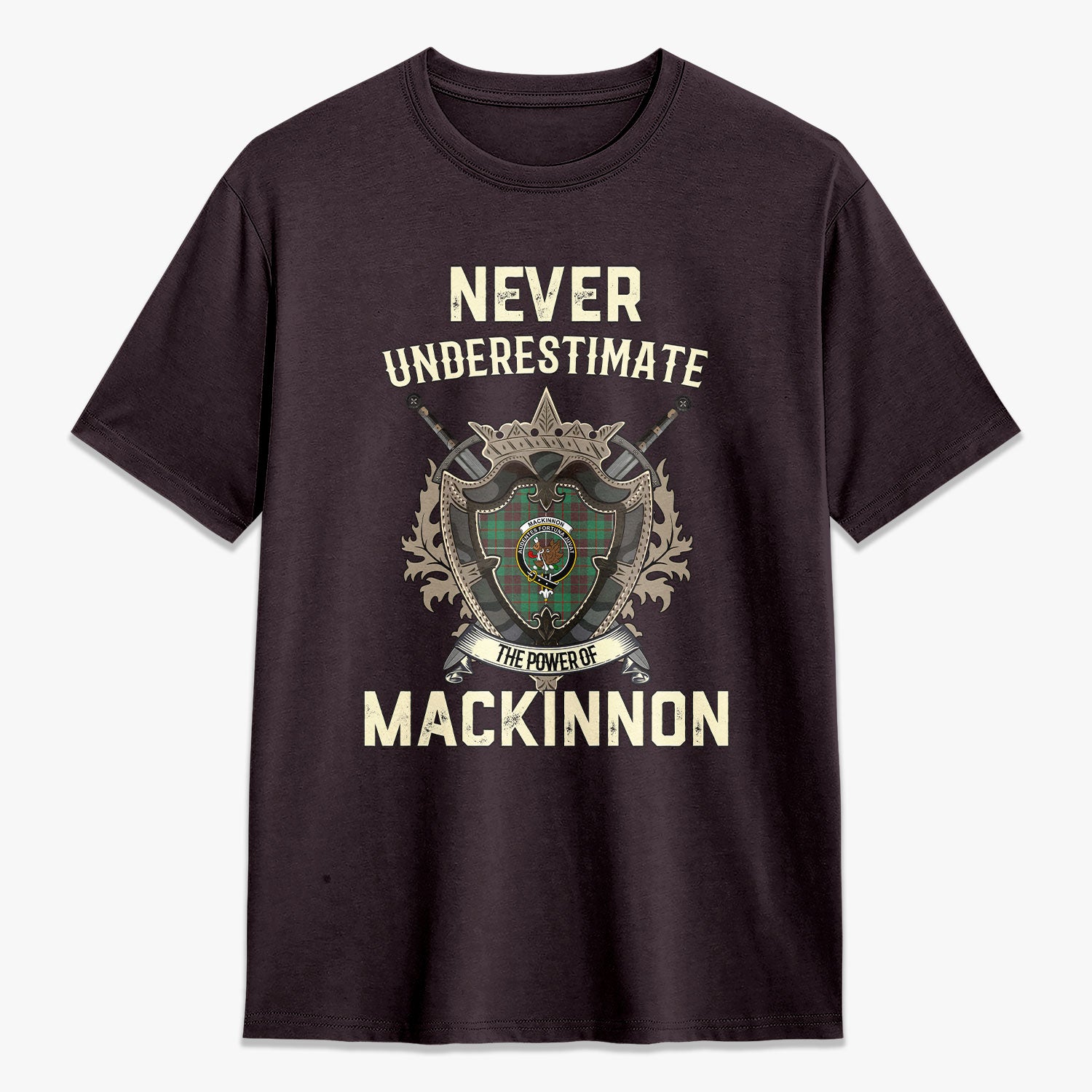 MacKinnon Hunting Ancient Tartan Crest 2D T-shirt - Never Underestimate Style