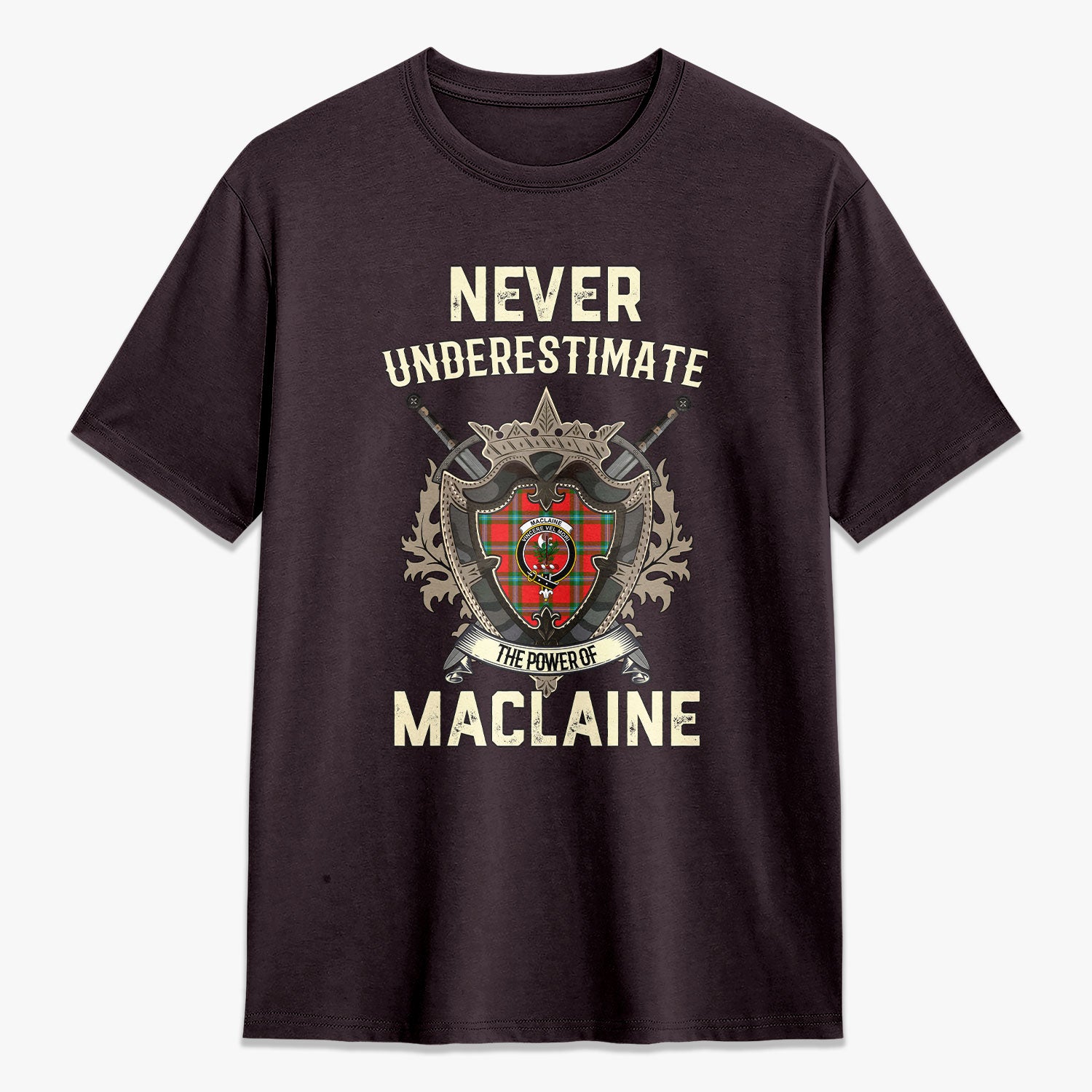 MacLaine of Loch Buie Tartan Crest 2D T-shirt - Never Underestimate Style