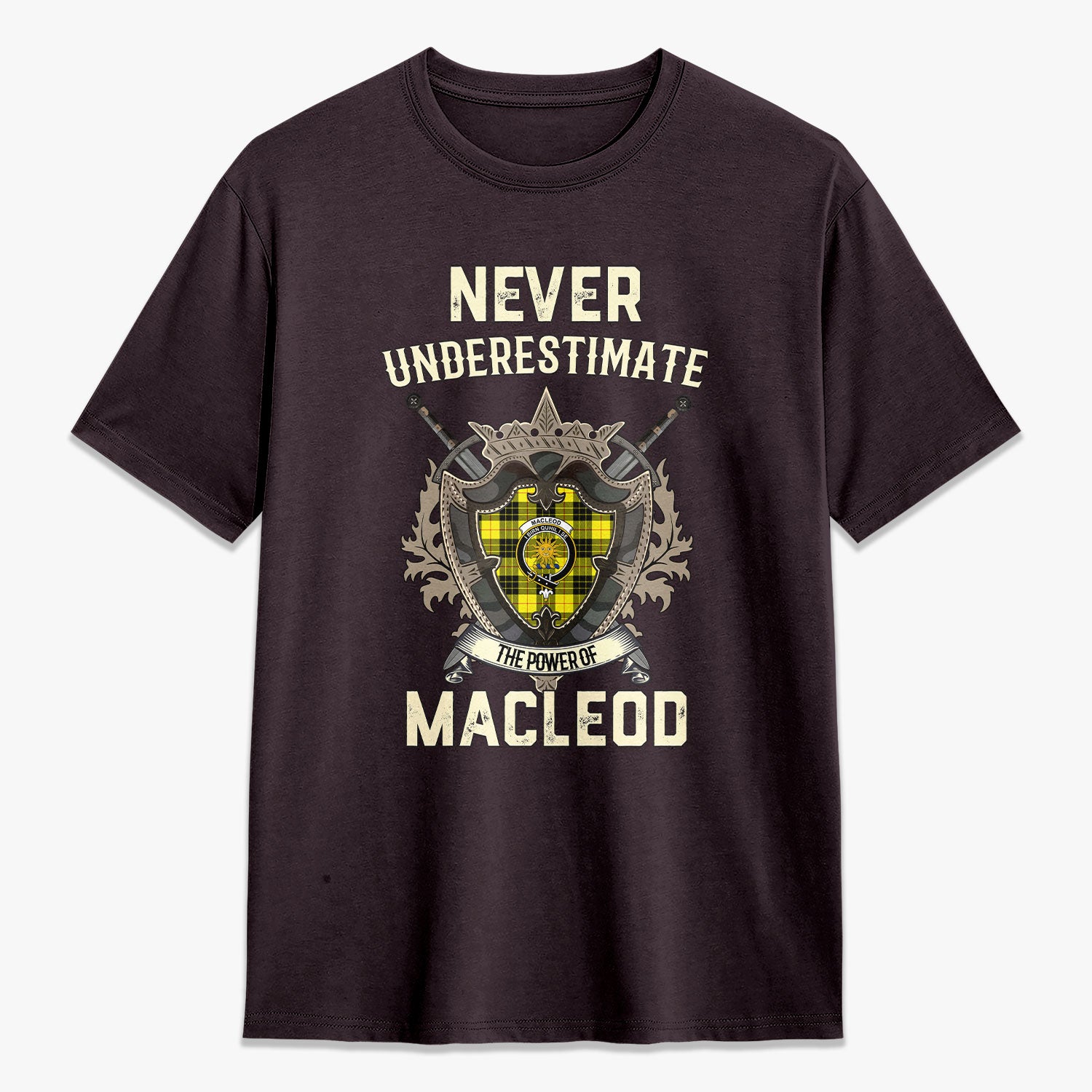 MacLeod of Lewis Modern Tartan Crest 2D T-shirt - Never Underestimate Style