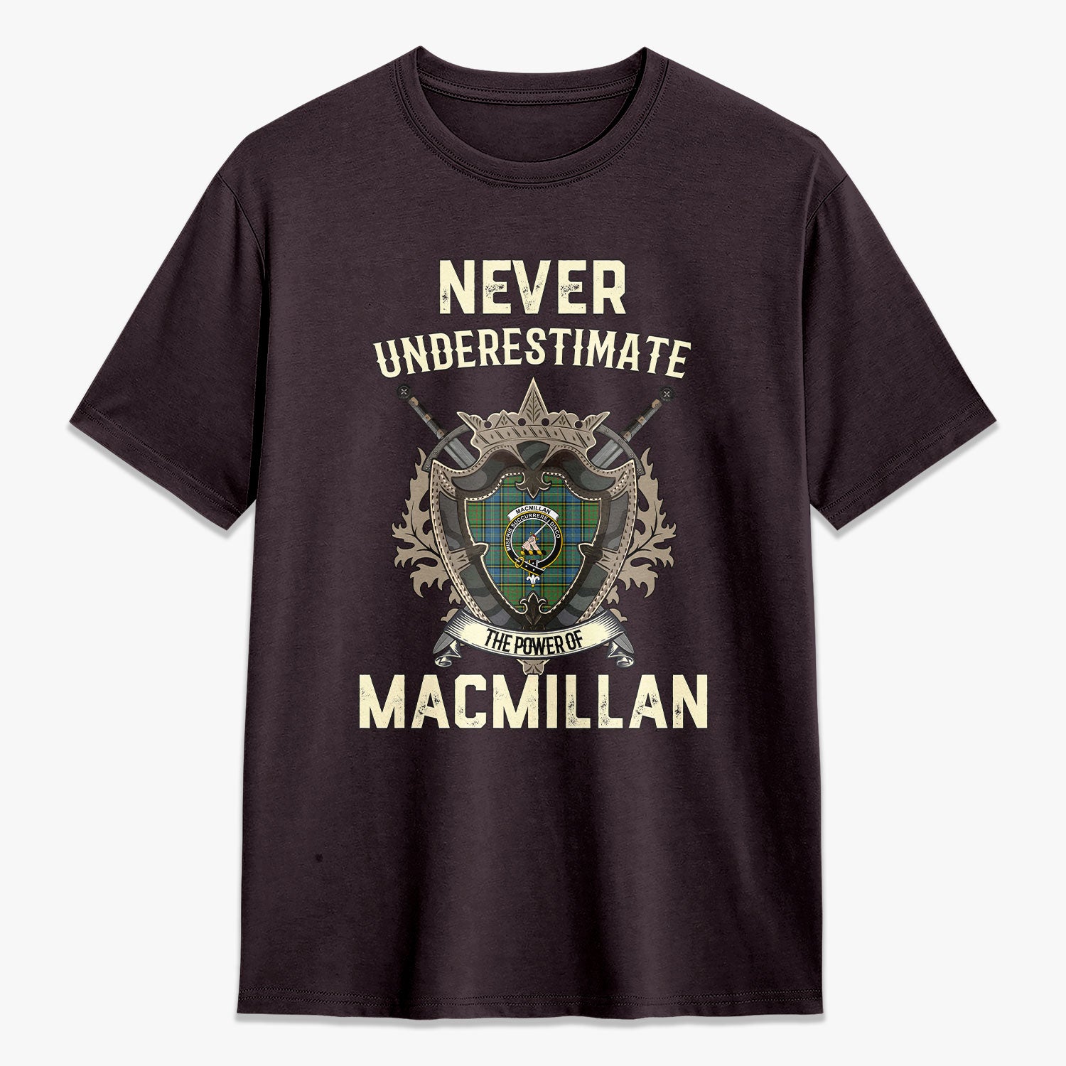 MacMillan Hunting Ancient Tartan Crest 2D T-shirt - Never Underestimate Style