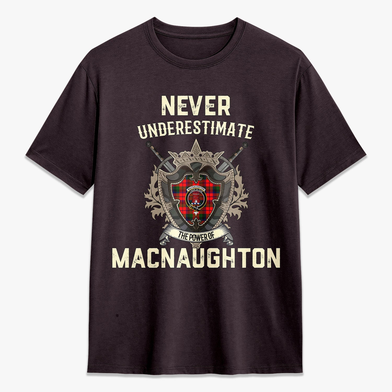 MacNaughton Modern Tartan Crest 2D T-shirt - Never Underestimate Style