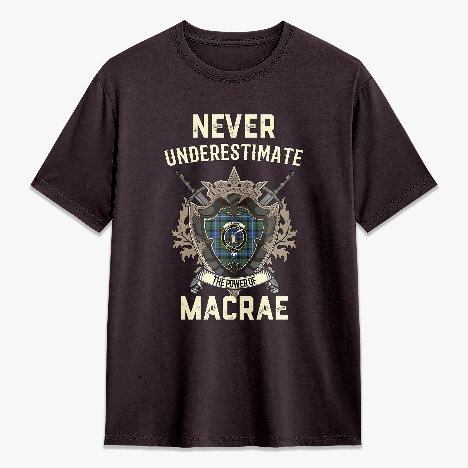 MacRae Hunting Ancient Tartan Crest 2D T-shirt - Never Underestimate Style