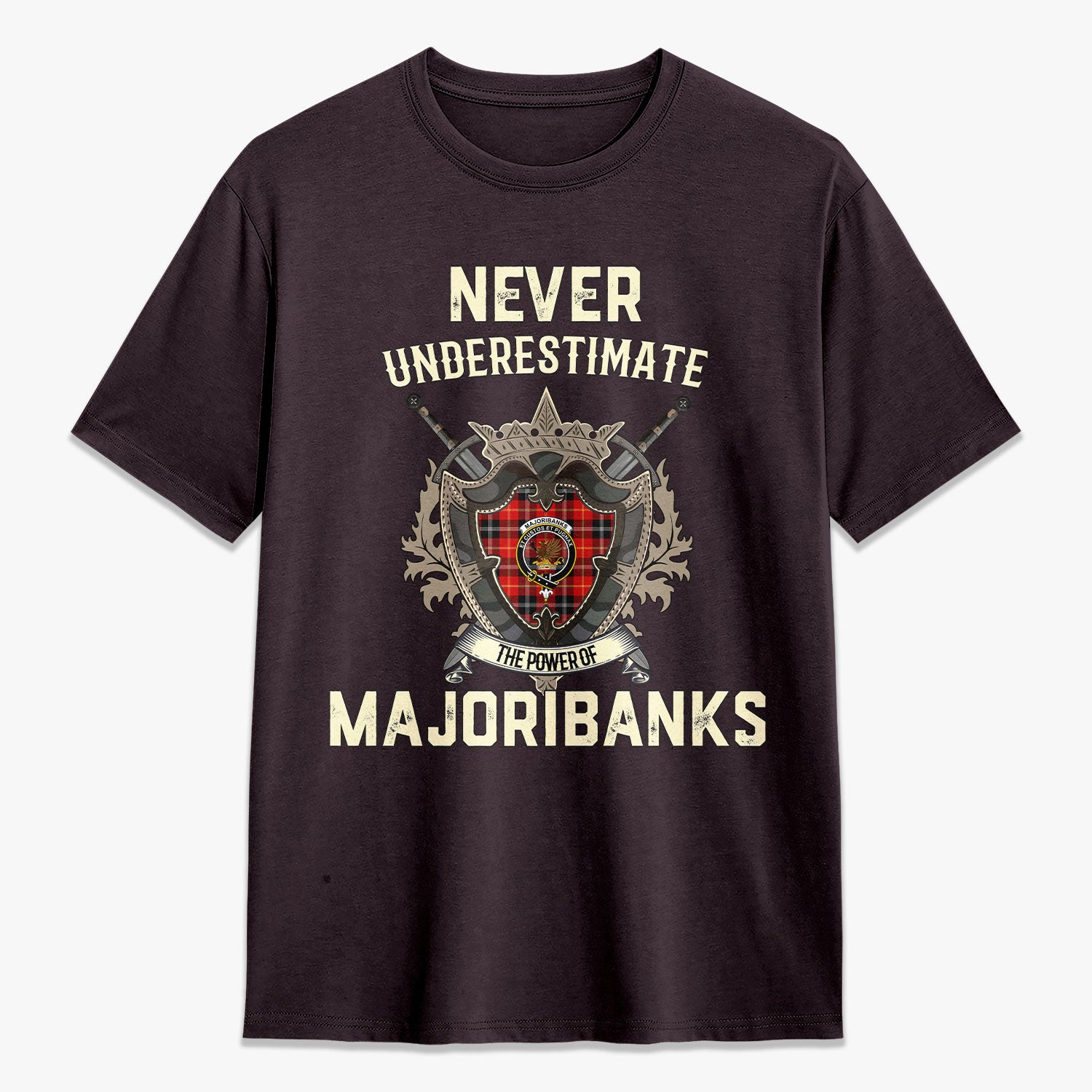 Majoribanks Tartan Crest 2D T-shirt - Never Underestimate Style