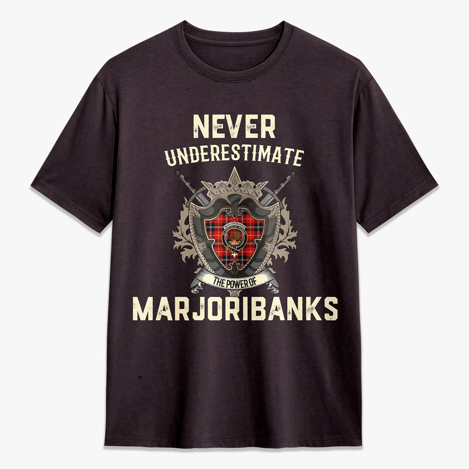 Marjoribanks Tartan Crest 2D T-shirt - Never Underestimate Style