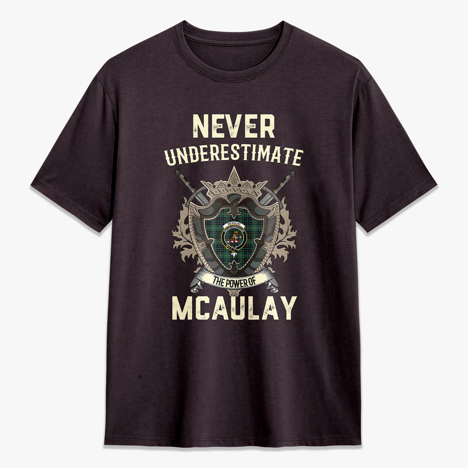 McAulay Hunting Ancient Tartan Crest 2D T-shirt - Never Underestimate Style