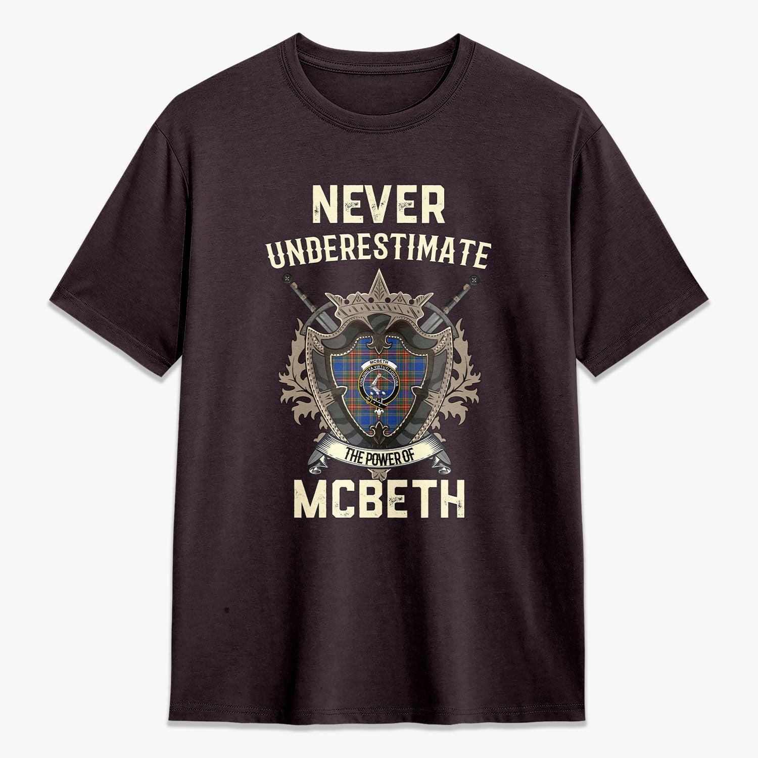 McBeth Ancient Tartan Crest 2D T-shirt - Never Underestimate Style