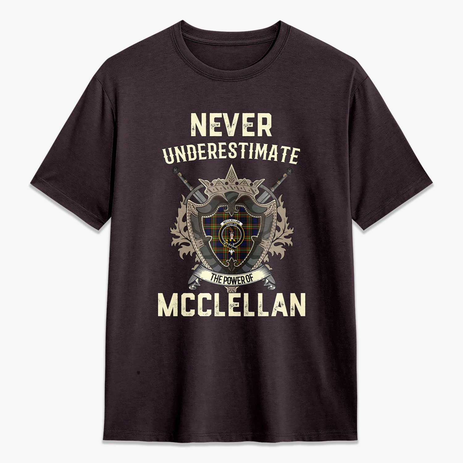 McClellan Modern Tartan Crest 2D T-shirt - Never Underestimate Style