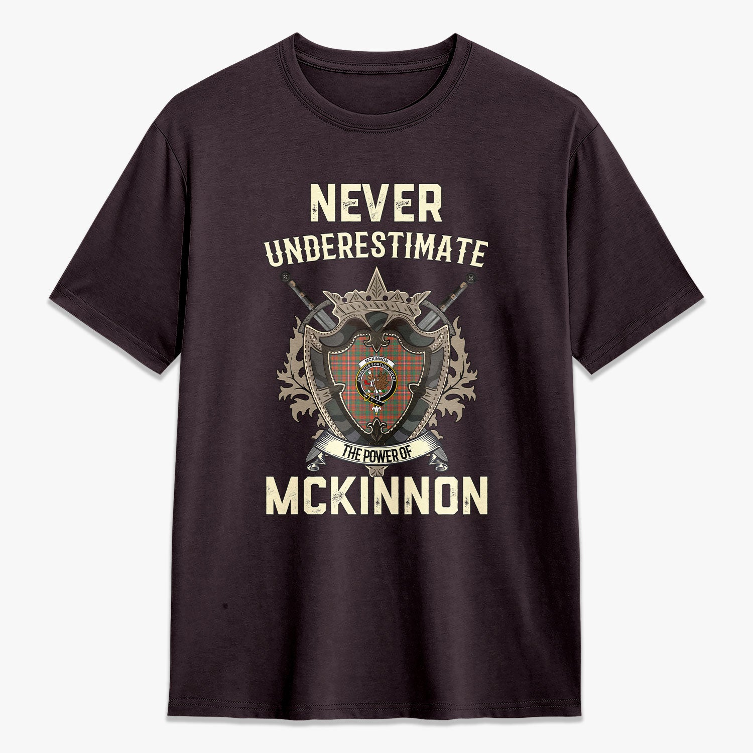 McKinnon Ancient Tartan Crest 2D T-shirt - Never Underestimate Style