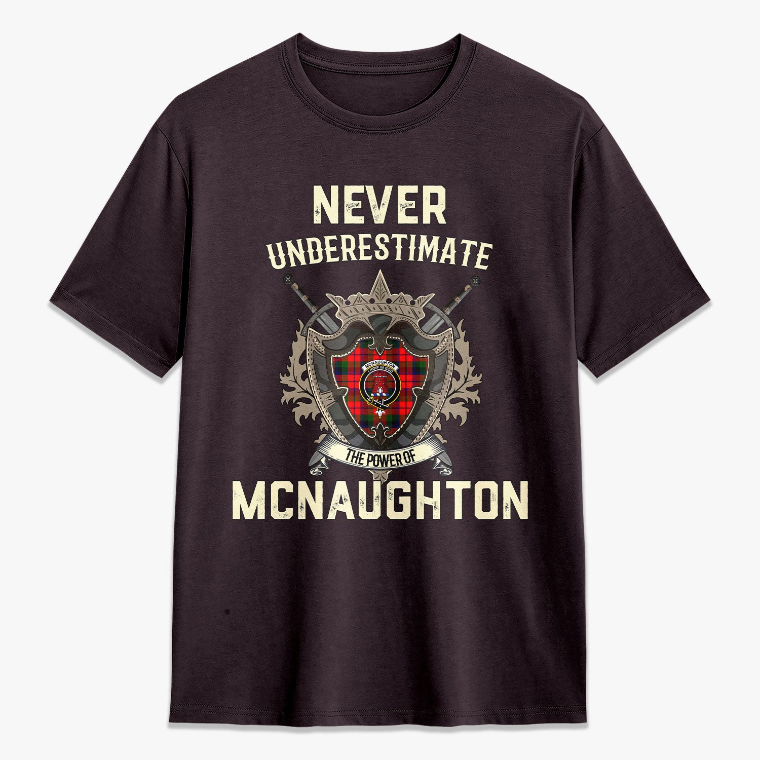 McNaughton Modern Tartan Crest 2D T-shirt - Never Underestimate Style