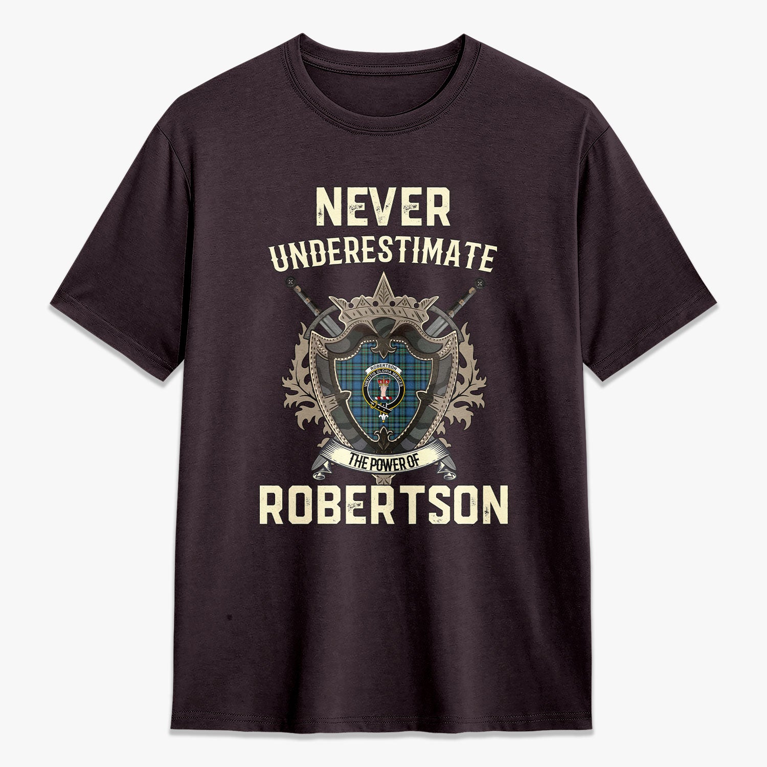 Robertson Hunting Ancient Tartan Crest 2D T-shirt - Never Underestimate Style