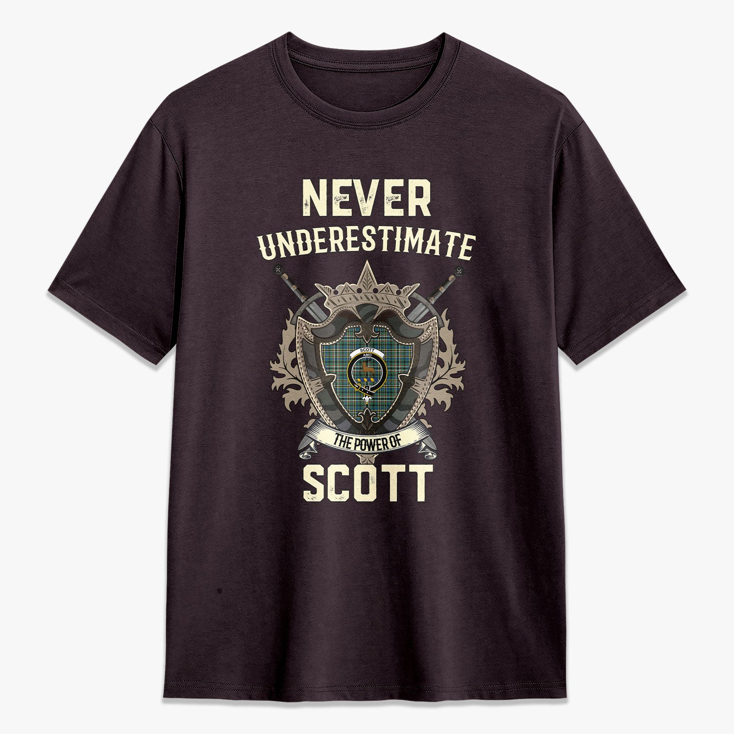 Scott Green Ancient Tartan Crest 2D T-shirt - Never Underestimate Style