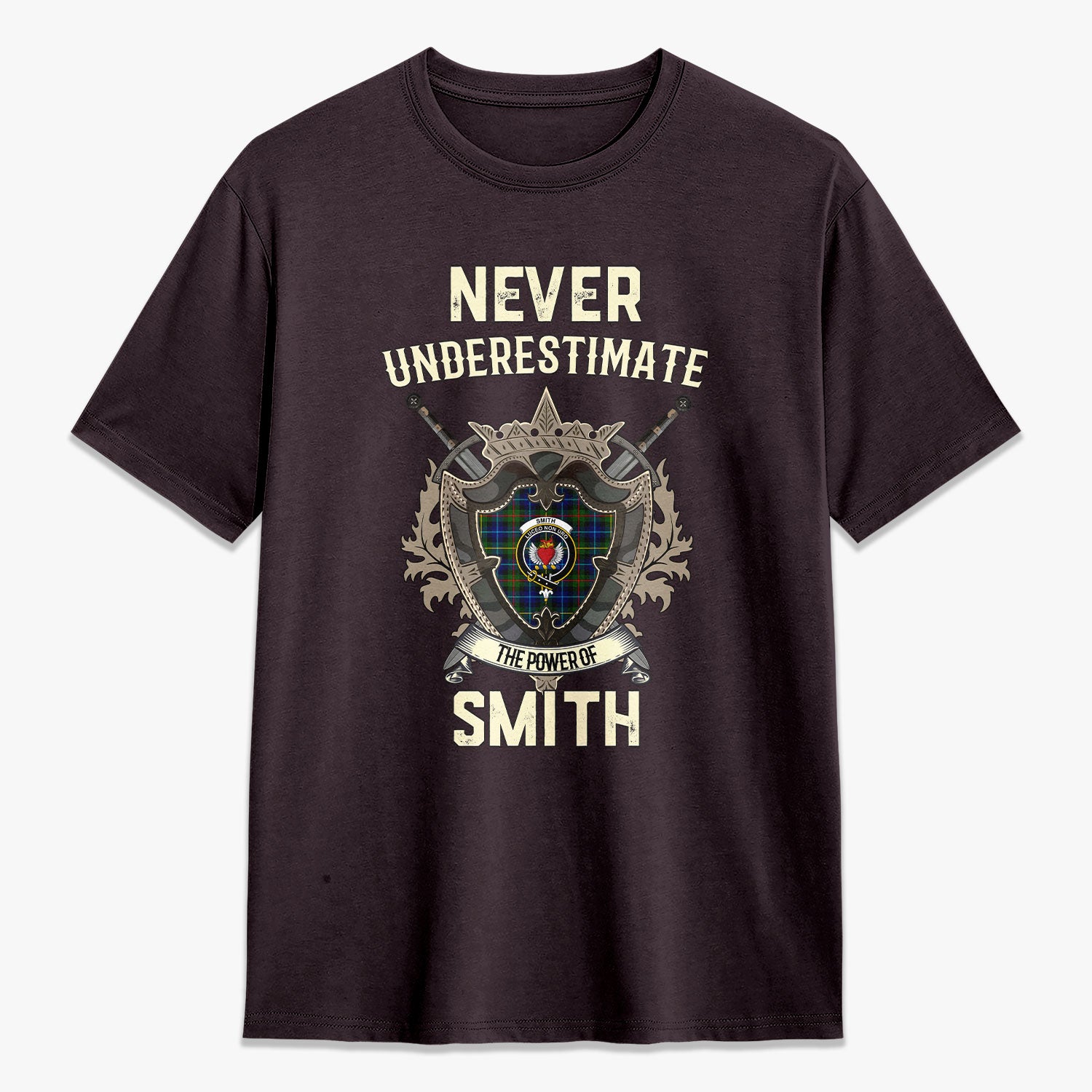 Smith Modern Tartan Crest 2D T-shirt - Never Underestimate Style