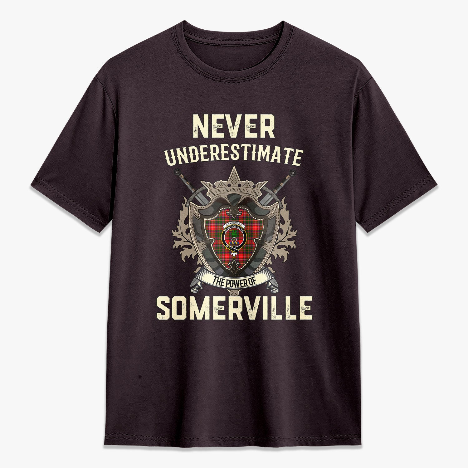 Somerville Tartan Crest 2D T-shirt - Never Underestimate Style