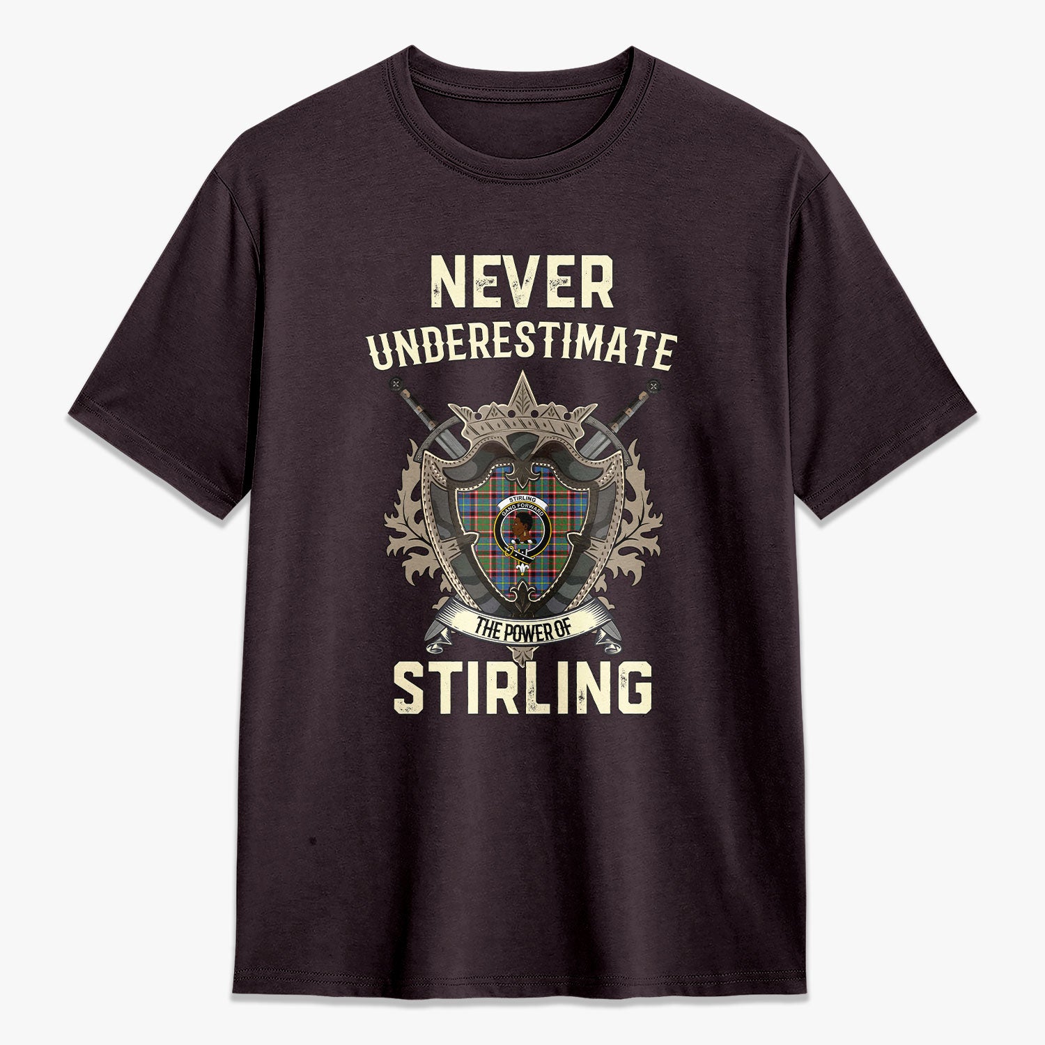 Stirling (of Keir) Tartan Crest 2D T-shirt - Never Underestimate Style