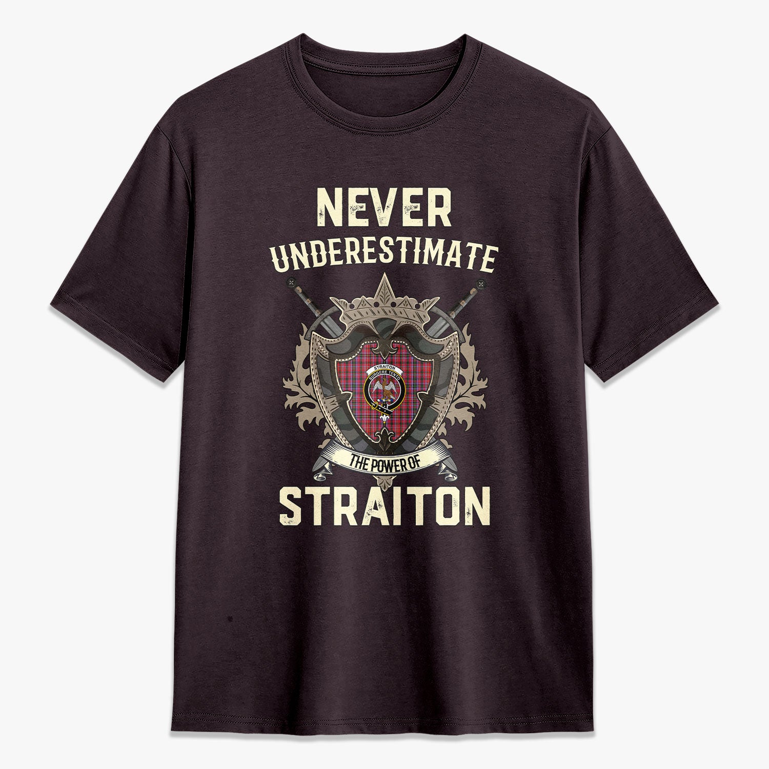 Straiton Tartan Crest 2D T-shirt - Never Underestimate Style
