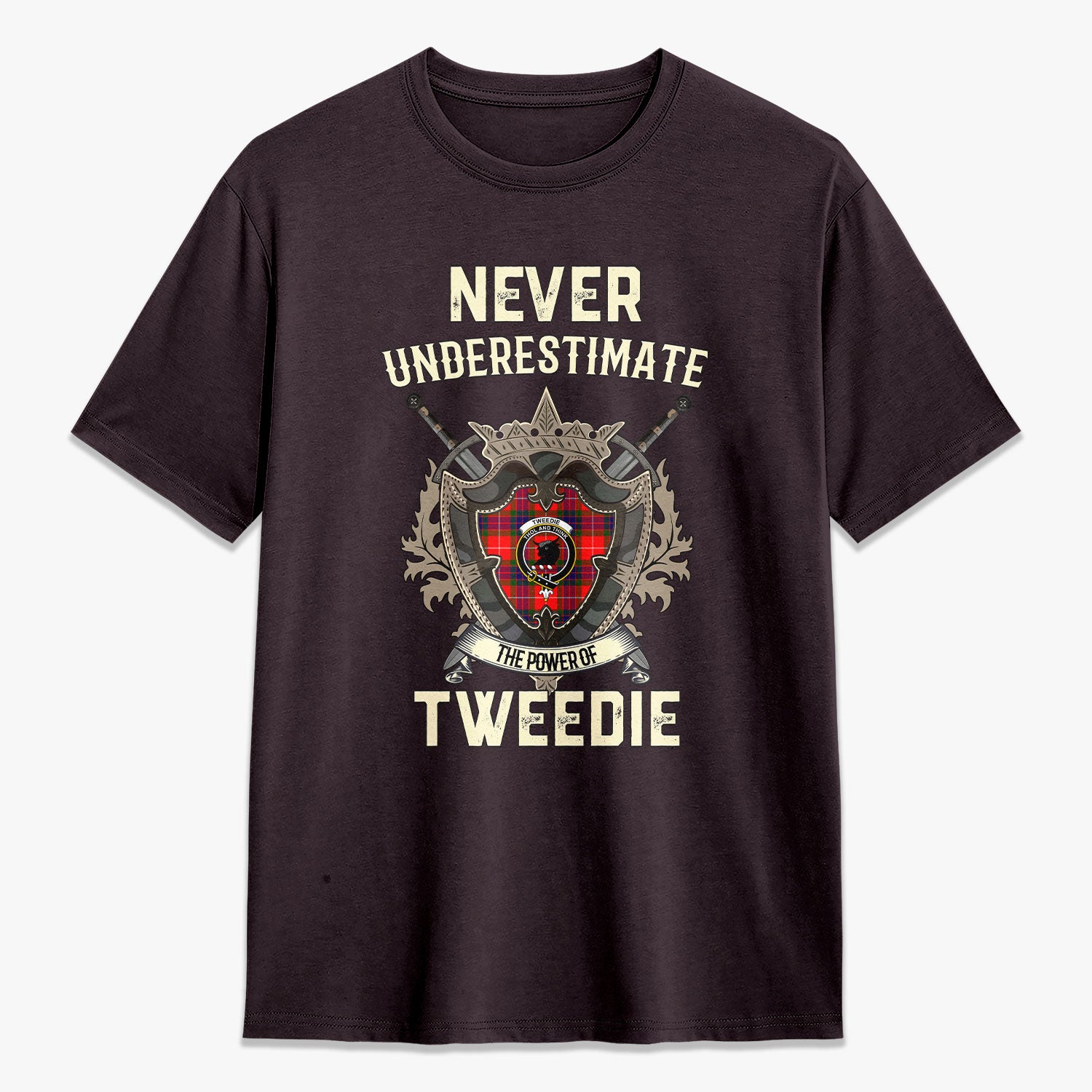 Tweedie Tartan Crest 2D T-shirt - Never Underestimate Style