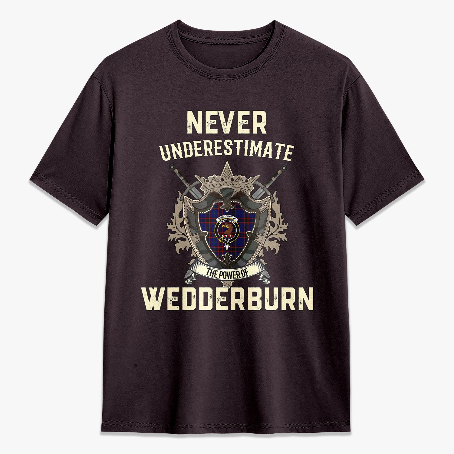 Wedderburn Tartan Crest 2D T-shirt - Never Underestimate Style