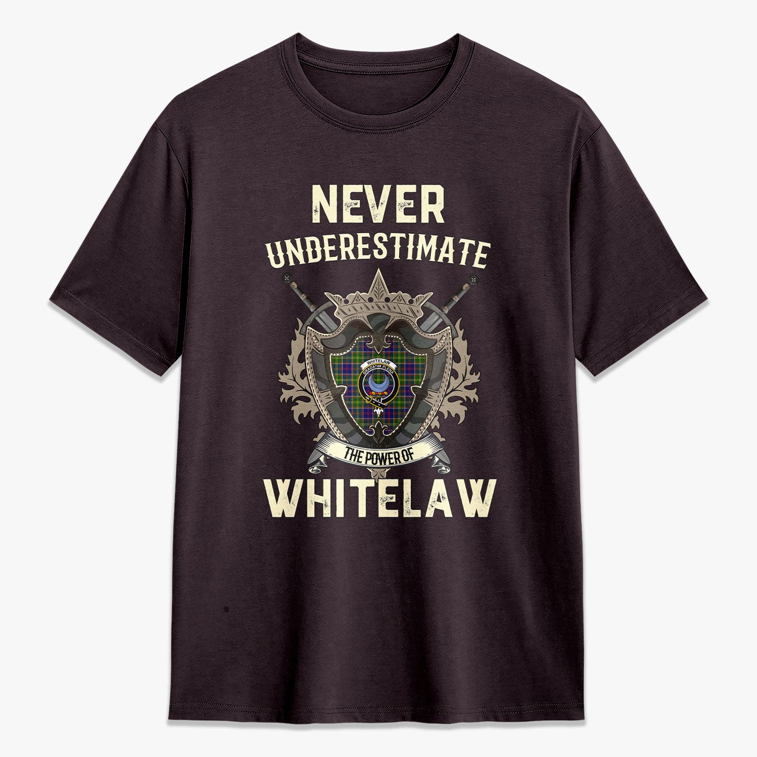 Whitelaw Tartan Crest 2D T-shirt - Never Underestimate Style