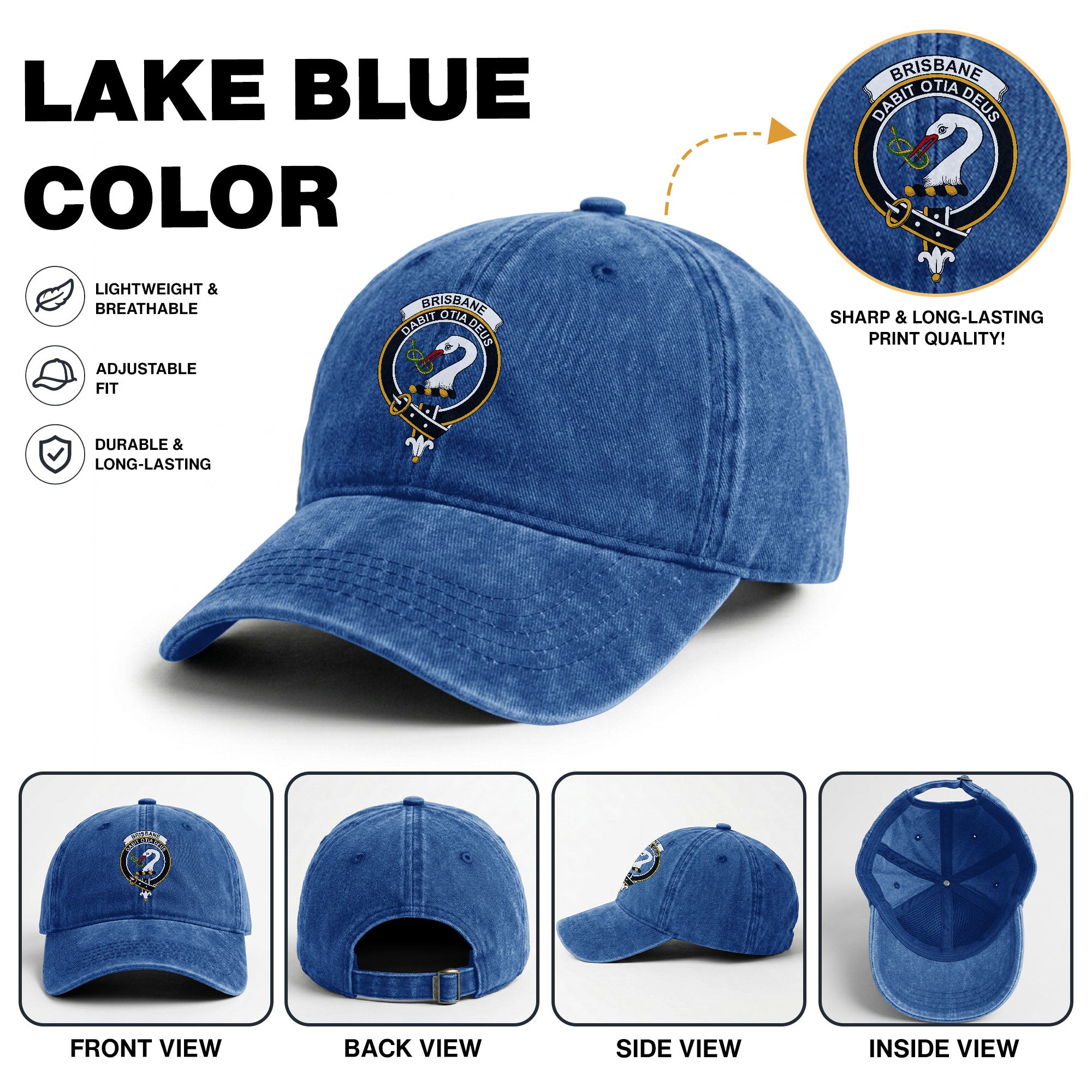 Brisbane Crest Washed Classic Cap