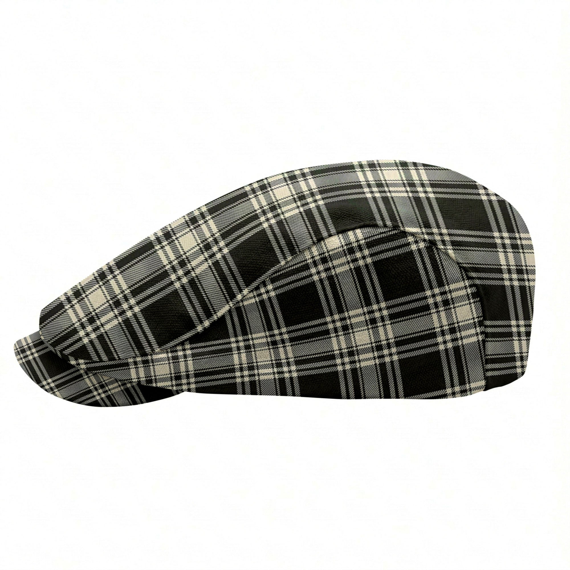 Menzies Black - White Ancient Tartan Flat Caps