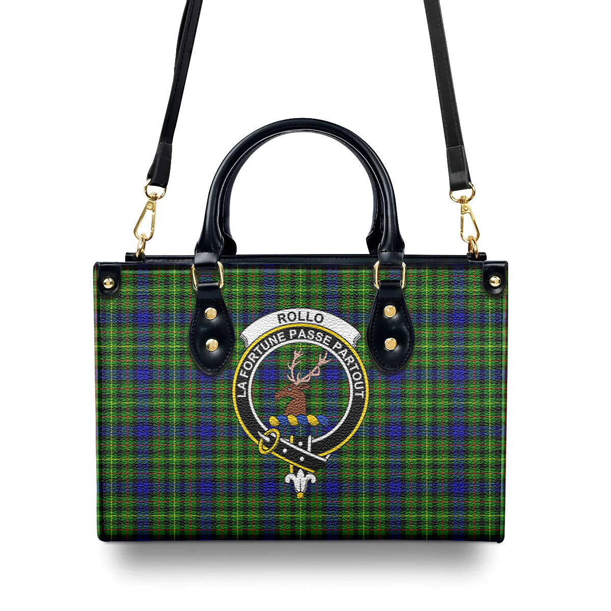 Rollo Modern Tartan Crest Leather Handbag