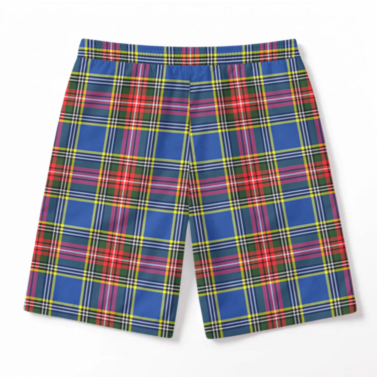 Bethune Modern Tartan Crest Men's Beach Shorts