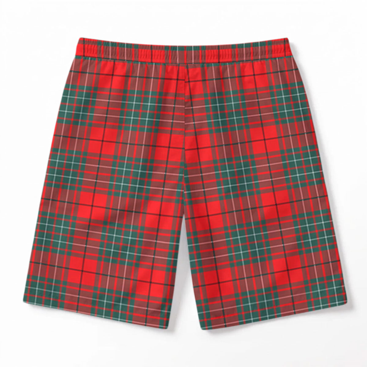 Cumming Modern Tartan Crest Men's Beach Shorts