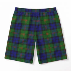 Dundas Modern Tartan Crest Men's Beach Shorts