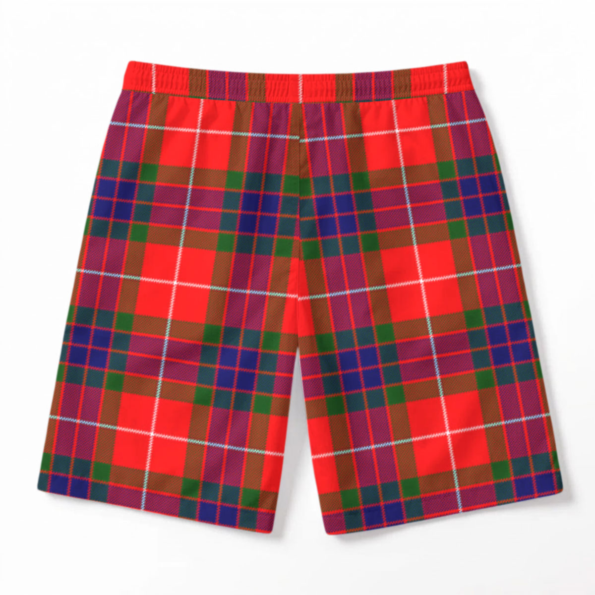 Fraser (of Lovat) Modern Tartan Crest Men's Beach Shorts