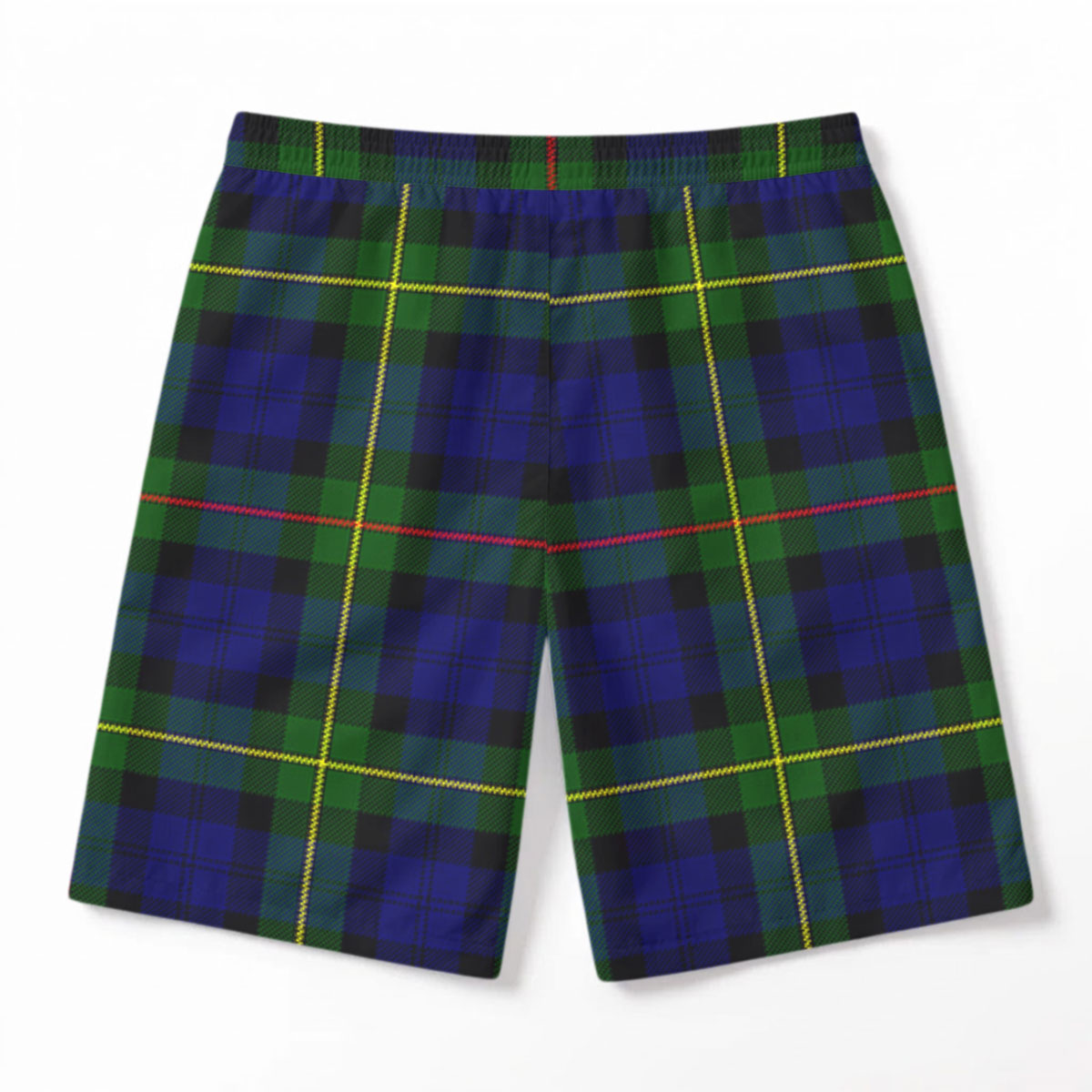 MacEwan Modern Tartan Crest Men's Beach Shorts