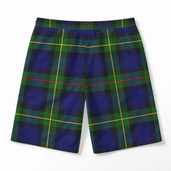 MacEwan Modern Tartan Crest Men's Beach Shorts
