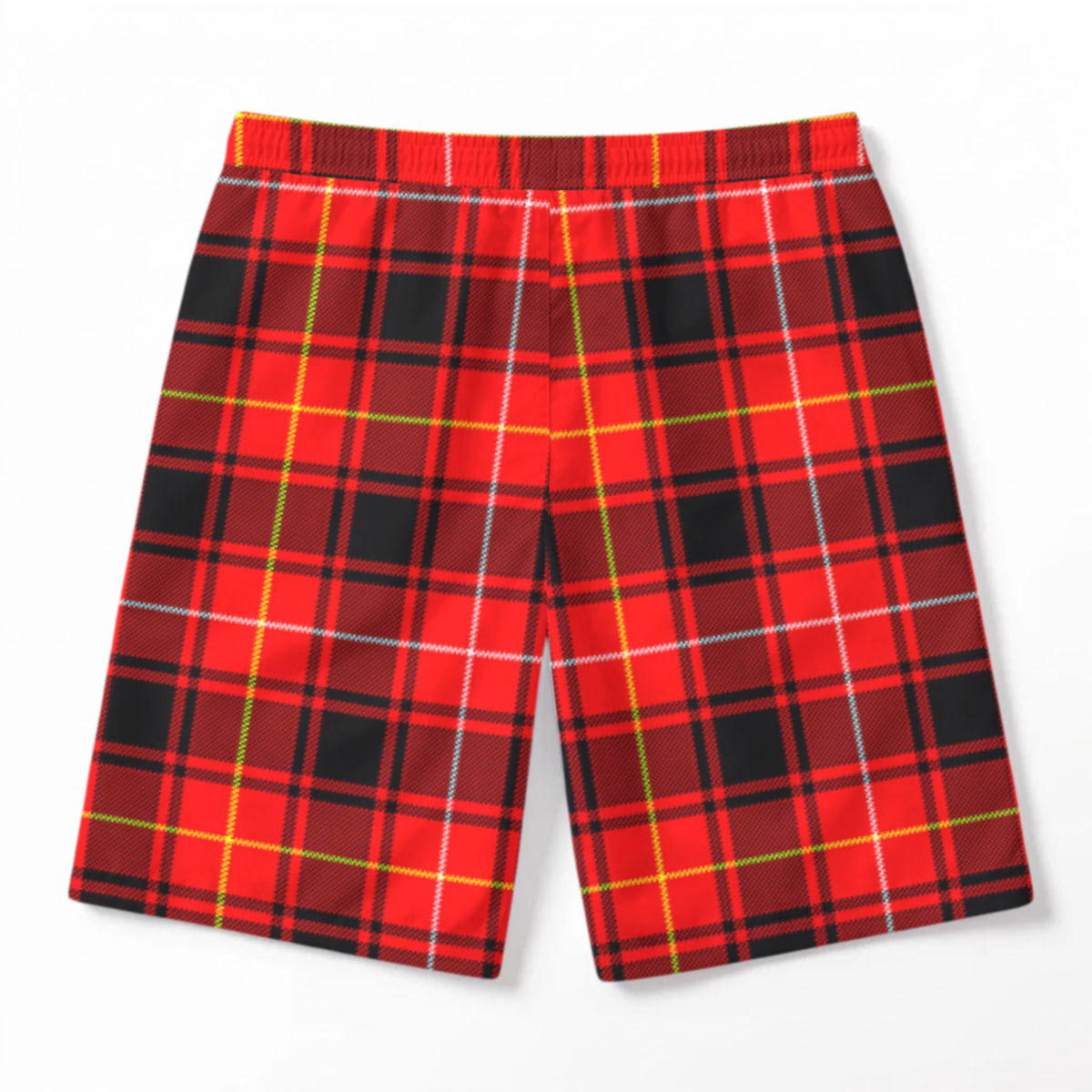 MacIver Modern Tartan Crest Men's Beach Shorts