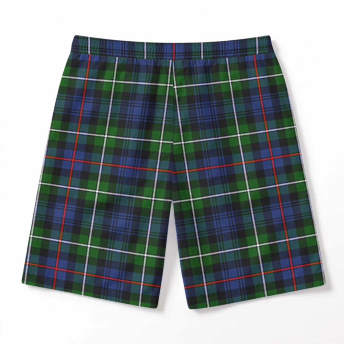 MacKenzie Modern Tartan Crest Men's Beach Shorts