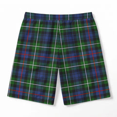 MacKenzie Modern Tartan Crest Men's Beach Shorts