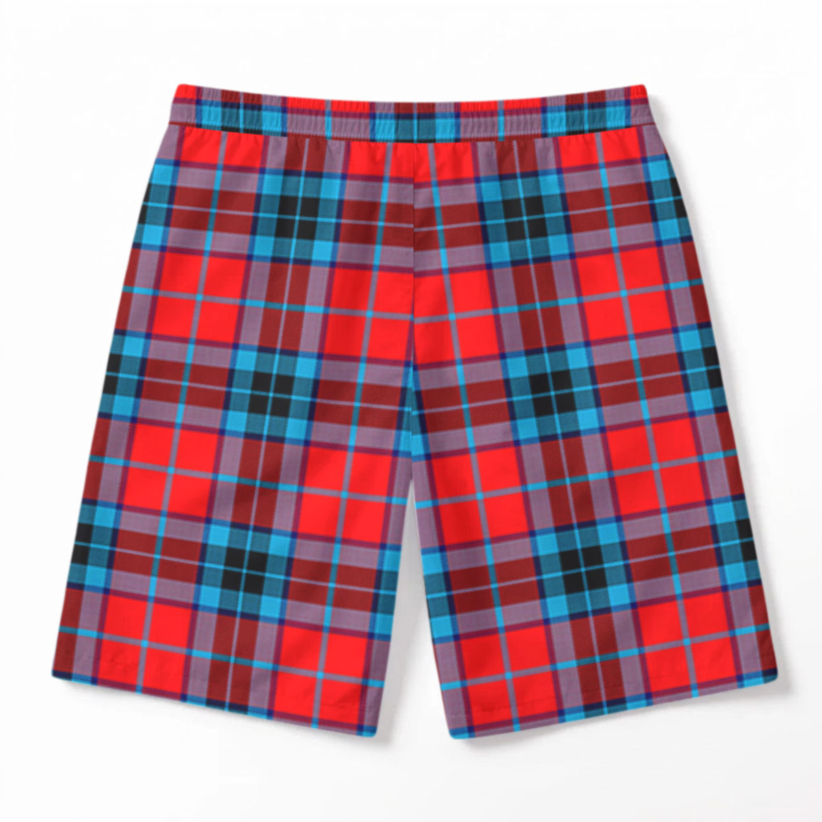 MacTavish Modern Tartan Crest Men's Beach Shorts