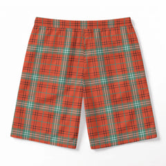 Morrison Red Ancient Tartan Crest Men's Beach Shorts